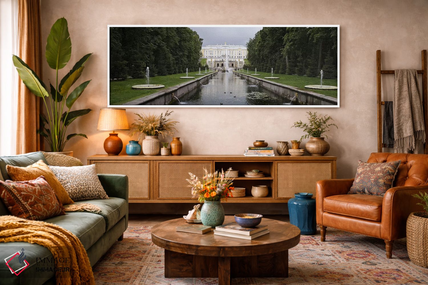 تابلو دکوراتیو St. Petersburg, Russia,کانال در گرند کسکید در کاخ بزرگ… اثر پانورامیک ایمجز - D3W