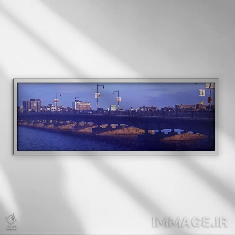 تابلو دکوراتیو Longfellow Bridge, Charles River, Boston, Suffolk Count… اثر پانورامیک ایمجز - نمای قابدار سفید