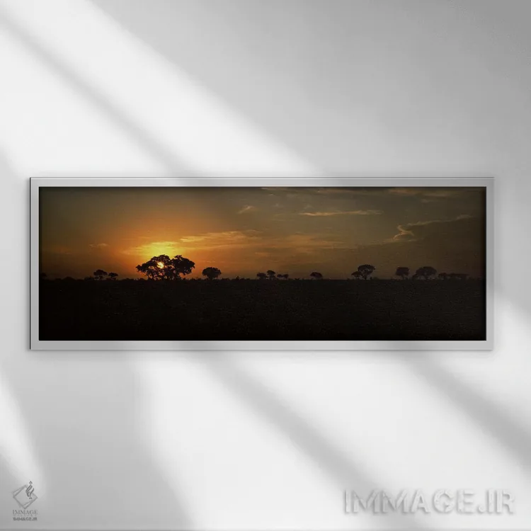 تابلو دکوراتیو Kruger National Park, South Africa,غروب باشکوه بر فراز… اثر پانورامیک ایمجز - نمای قابدار سفید