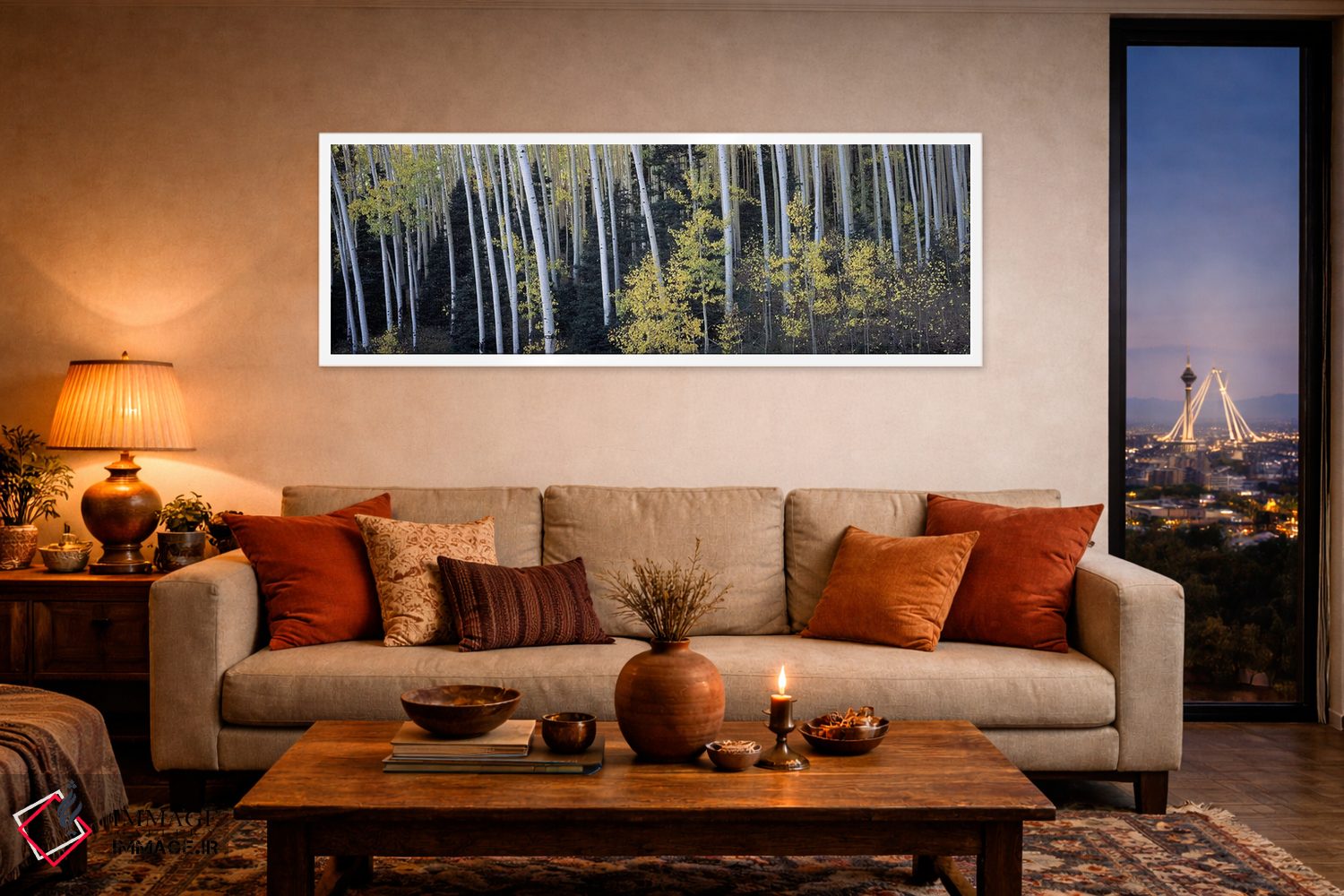 تابلو دکوراتیو Aspen, Pitkin County, Colorado, USA,درختان آسپن در جنگل… اثر پانورامیک ایمجز - D4W