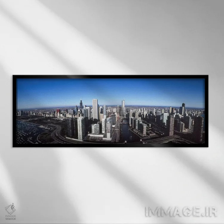 تابلو دکوراتیو Trump Tower, Chicago River, Chicago, Cook County, Illin… اثر پانورامیک ایمجز - نمای قابدار مشکی