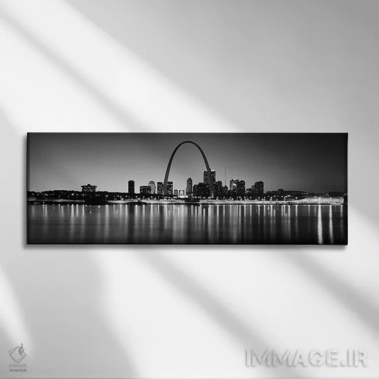 تابلو دکوراتیو Gateway Arch, Mississippi River, St. Louis, Missouri, U… اثر پانورامیک ایمجز - نمای روبهرو روی دیوار