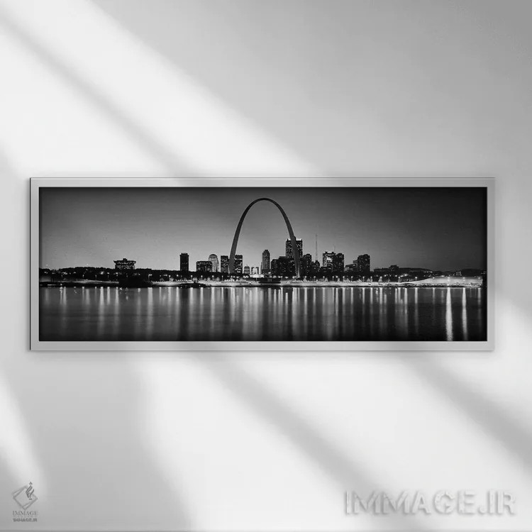 تابلو دکوراتیو Gateway Arch, Mississippi River, St. Louis, Missouri, U… اثر پانورامیک ایمجز - نمای قابدار سفید