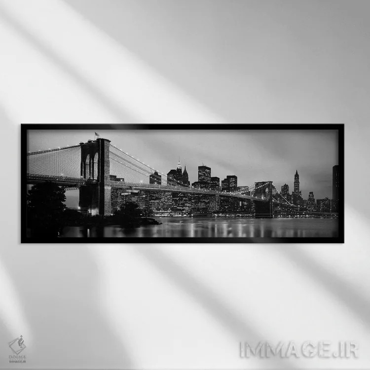 تابلو دکوراتیو Manhattan, New York City, New York State, USA,پل بروکلی… اثر پانورامیک ایمجز - نمای قابدار مشکی