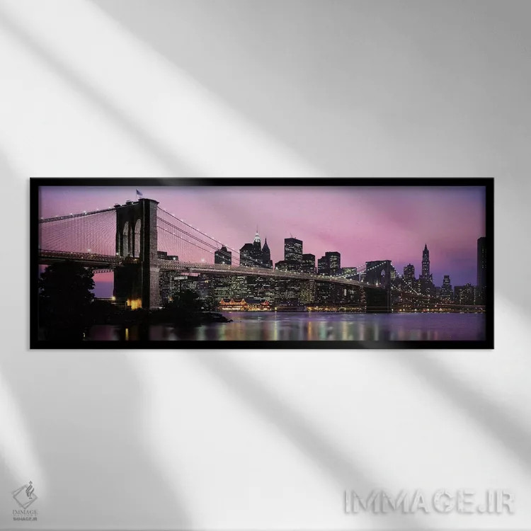تابلو دکوراتیو Manhattan, New York City, New York State, USA,پل بروکلی… اثر پانورامیک ایمجز - نمای قابدار مشکی