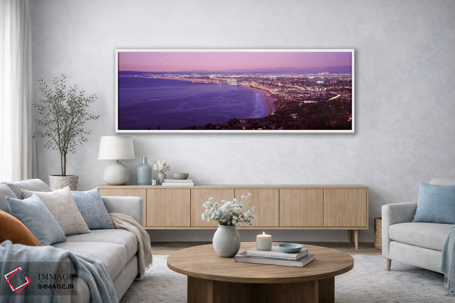 تابلو دکوراتیو California, USA,نمای مرکز شهر لس آنجلس، کالیفرنیا، آمری… اثر پانورامیک ایمجز - D3W