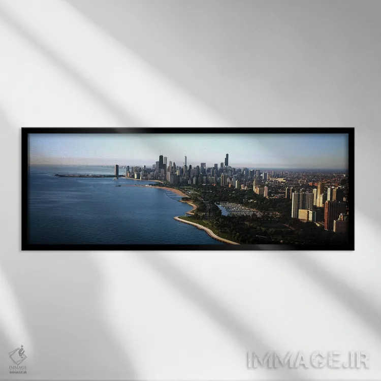 تابلو دکوراتیو Grant Park, Lake Michigan, Chicago, Cook County, Illino… اثر پانورامیک ایمجز - نمای قابدار مشکی
