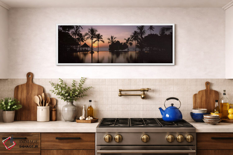 تابلو دکوراتیو Lombok, West Nusa Tenggara, Indonesia,غروب خورشید بر اس… اثر پانورامیک ایمجز - D1W