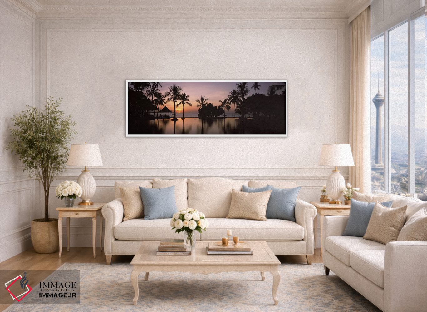 تابلو دکوراتیو Lombok, West Nusa Tenggara, Indonesia,غروب خورشید بر اس… اثر پانورامیک ایمجز - D4W