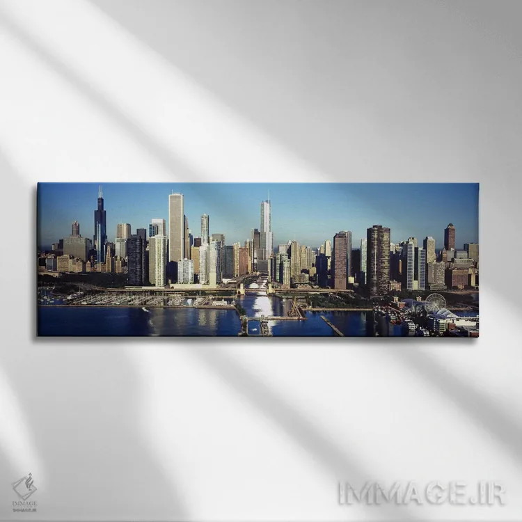 تابلو دکوراتیو Chicago Harbor, Chicago, Cook County, Illinois, USA,آسم… اثر پانورامیک ایمجز - نمای روبهرو روی دیوار