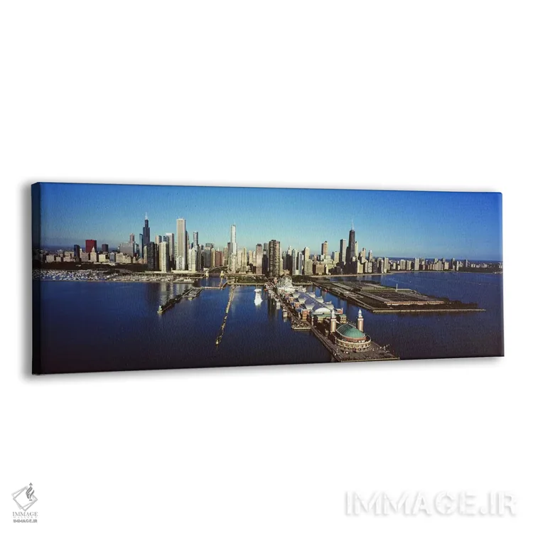 تابلو دکوراتیو Chicago, Cook County, Illinois, USA,نمای زاویه بالا از… اثر پانورامیک ایمجز - نمای پرسپکتیو محصول