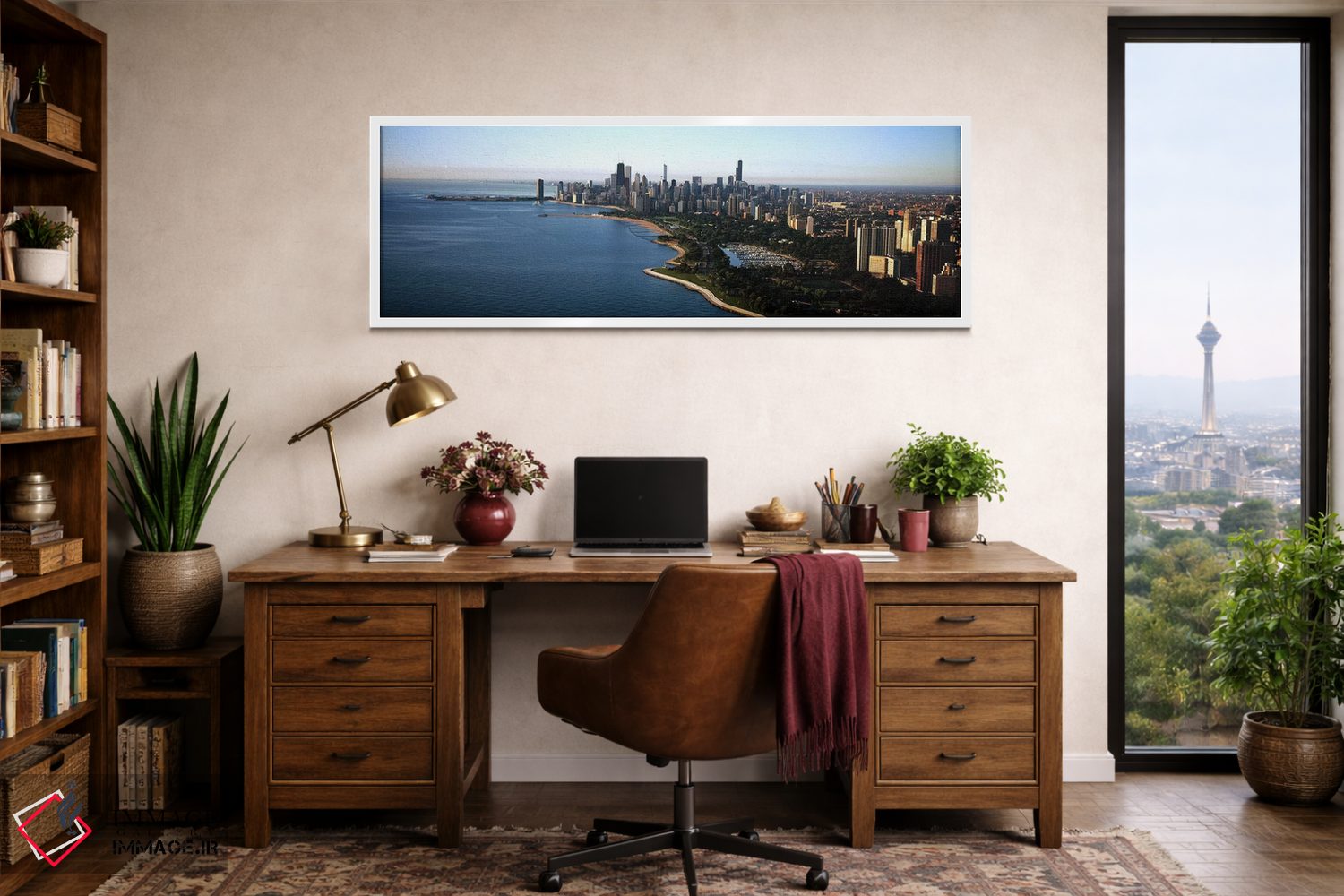 تابلو دکوراتیو Grant Park, Lake Michigan, Chicago, Cook County, Illino… اثر پانورامیک ایمجز - D1W