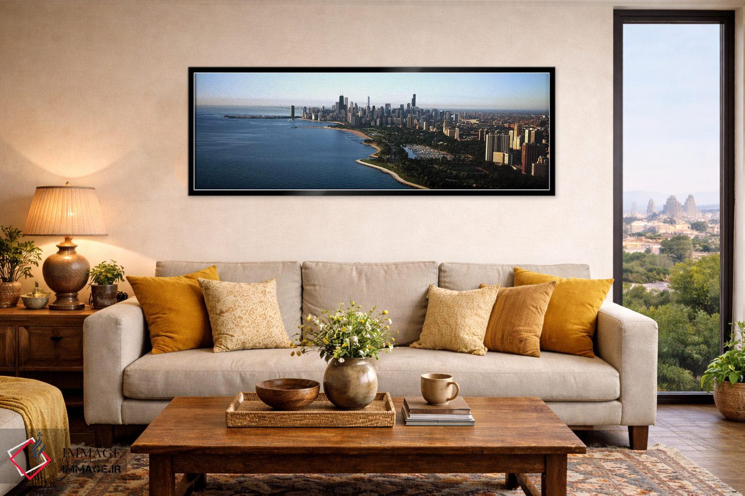 تابلو دکوراتیو Grant Park, Lake Michigan, Chicago, Cook County, Illino… اثر پانورامیک ایمجز - D6B
