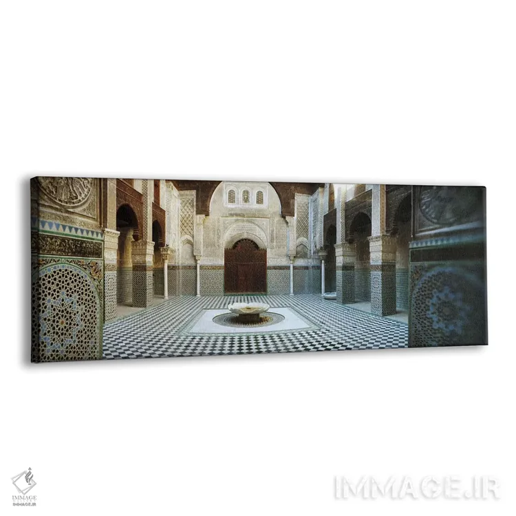 تابلو دکوراتیو Medersa Bou Inania, Fez, Morocco,فضای داخلی مدرسه، مدرس… اثر پانورامیک ایمجز - نمای پرسپکتیو محصول