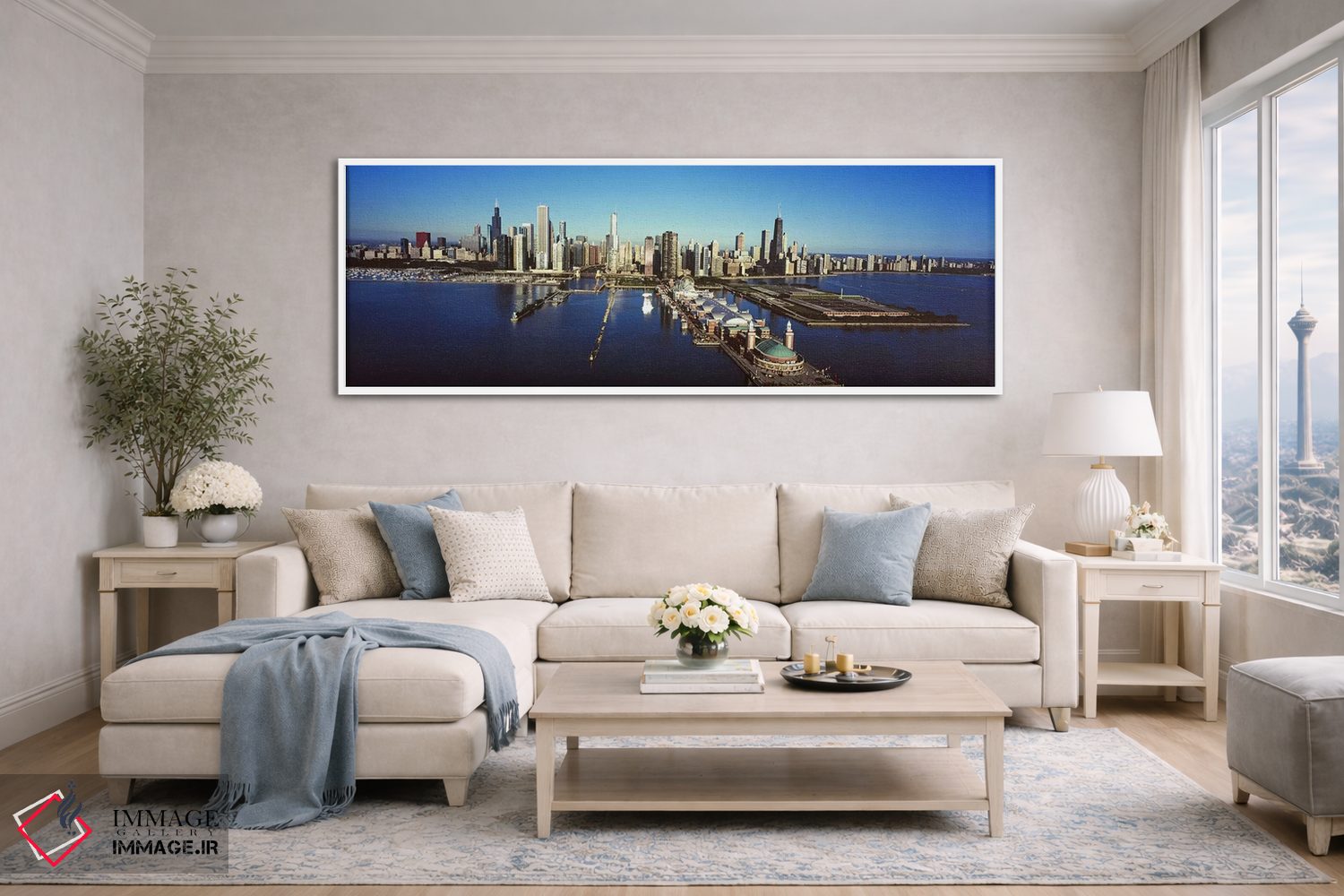 تابلو دکوراتیو Chicago, Cook County, Illinois, USA,نمای زاویه بالا از… اثر پانورامیک ایمجز - D4W