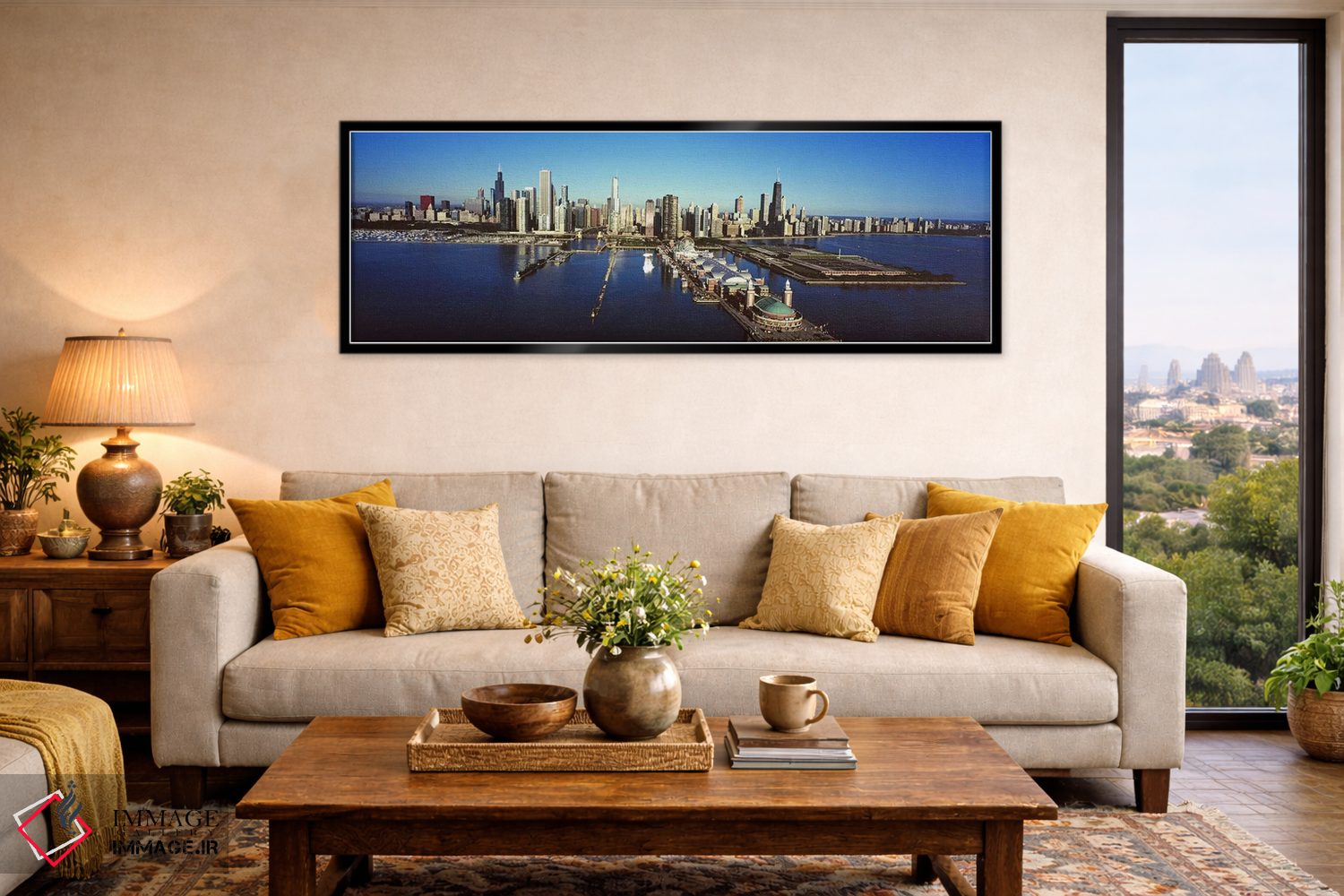 تابلو دکوراتیو Chicago, Cook County, Illinois, USA,نمای زاویه بالا از… اثر پانورامیک ایمجز - D6B