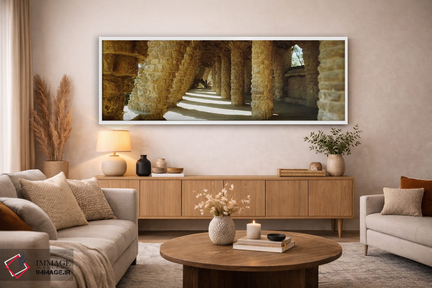 تابلو دکوراتیو Park Guell, Barcelona, Catalonia, Spain,جزئیات معماری ا… اثر پانورامیک ایمجز - D3W