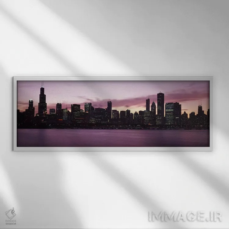 تابلو دکوراتیو Lake Michigan, Chicago, Illinois, USA 2011,ساختمان های… اثر پانورامیک ایمجز - نمای قابدار سفید