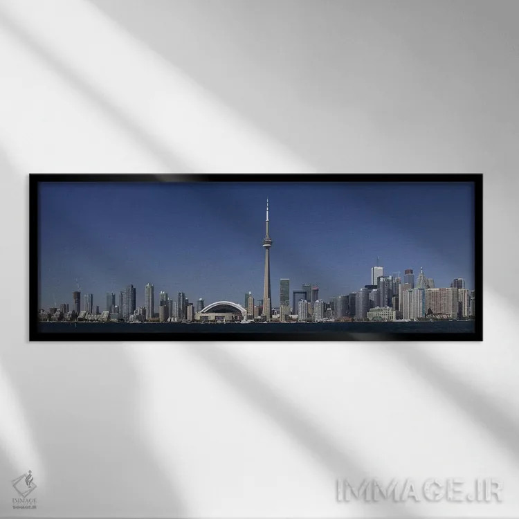 تابلو دکوراتیو Toronto, Ontario, Canada,چشم انداز آسمان نمای مرکز شهر… اثر پانورامیک ایمجز - نمای قابدار مشکی