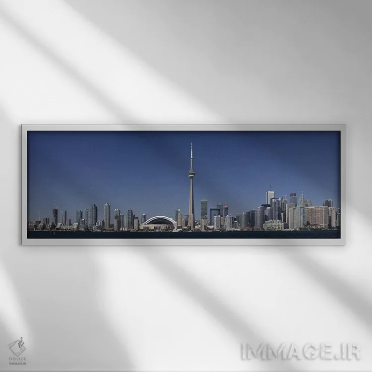 تابلو دکوراتیو Toronto, Ontario, Canada,چشم انداز آسمان نمای مرکز شهر… اثر پانورامیک ایمجز - نمای قابدار سفید