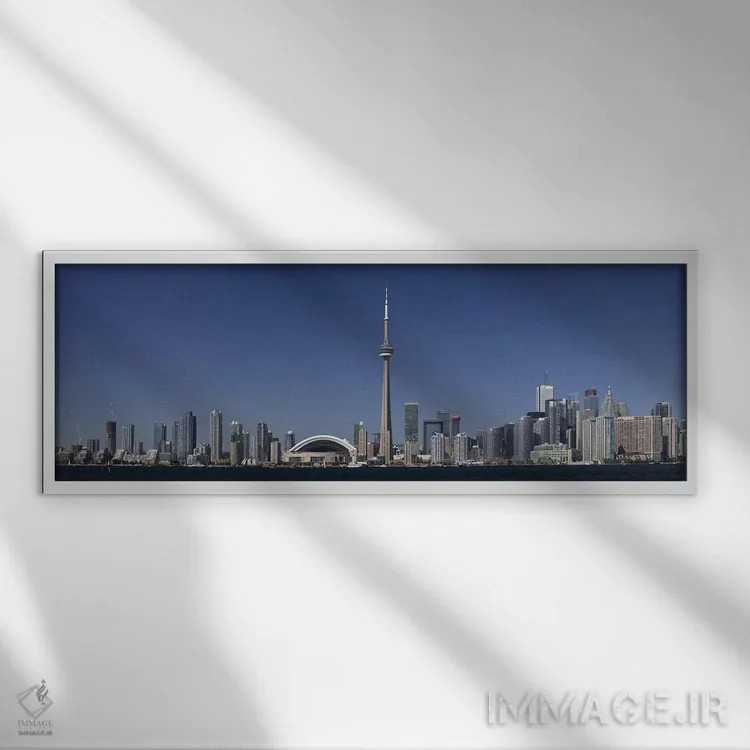 تابلو دکوراتیو Toronto, Ontario, Canada,چشم انداز آسمان نمای مرکز شهر… اثر پانورامیک ایمجز - نمای قابدار سفید