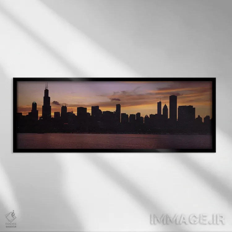 تابلو دکوراتیو Lake Michigan, Chicago, Illinois, USA 2011 #2,ساختمان ه… اثر پانورامیک ایمجز - نمای قابدار مشکی