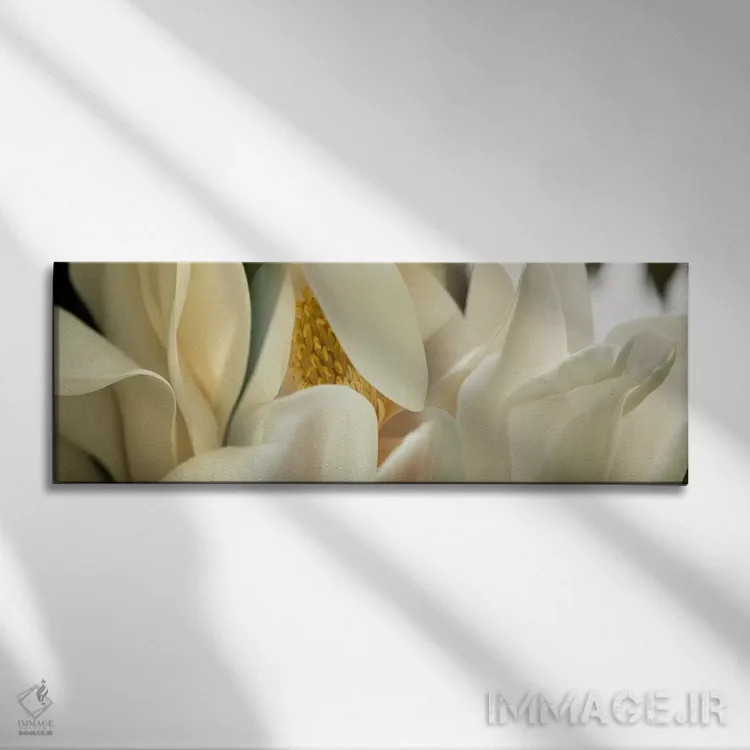 تابلو دکوراتیو گل های ماگنولیا #۴ اثر پانورامیک ایمجز - نمای روبهرو روی دیوار