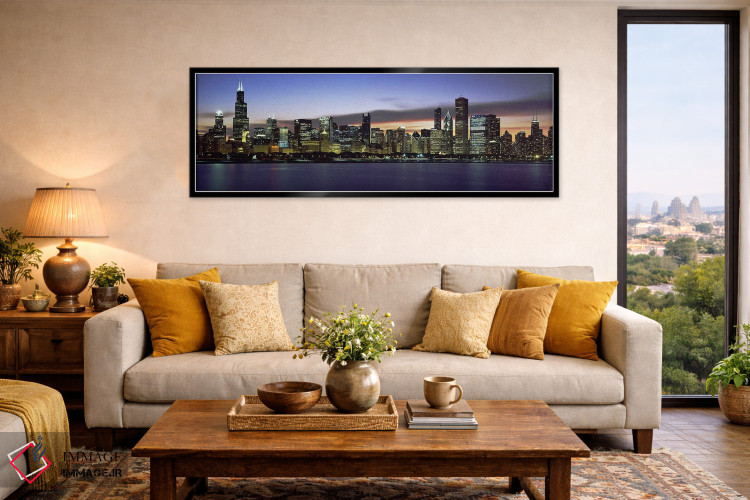 تابلو دکوراتیو Lake Michigan, Chicago, Illinois, USA,ساختمان های کنار… اثر پانورامیک ایمجز - D6B