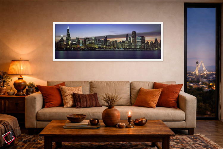تابلو دکوراتیو Lake Michigan, Chicago, Illinois, USA,ساختمان های کنار… اثر پانورامیک ایمجز - D4W
