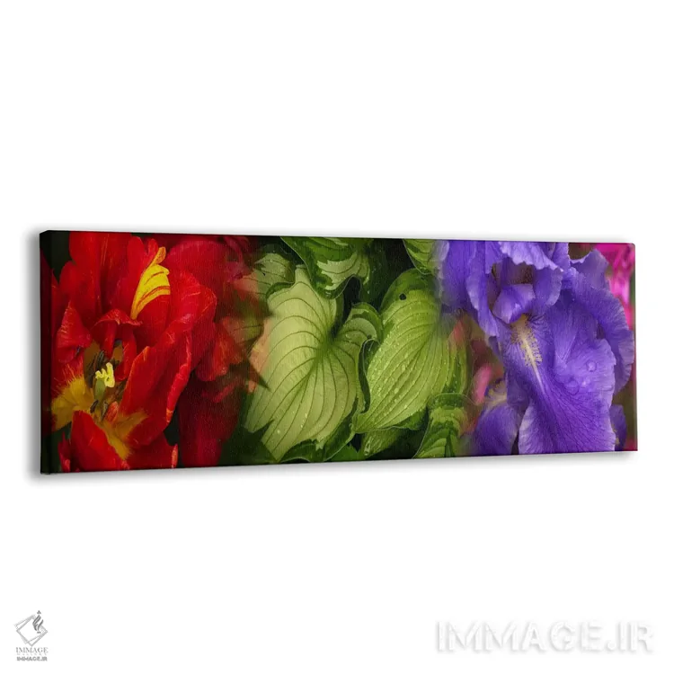تابلو دکوراتیو گل های لاله و زنبق اثر پانورامیک ایمجز - نمای پرسپکتیو محصول