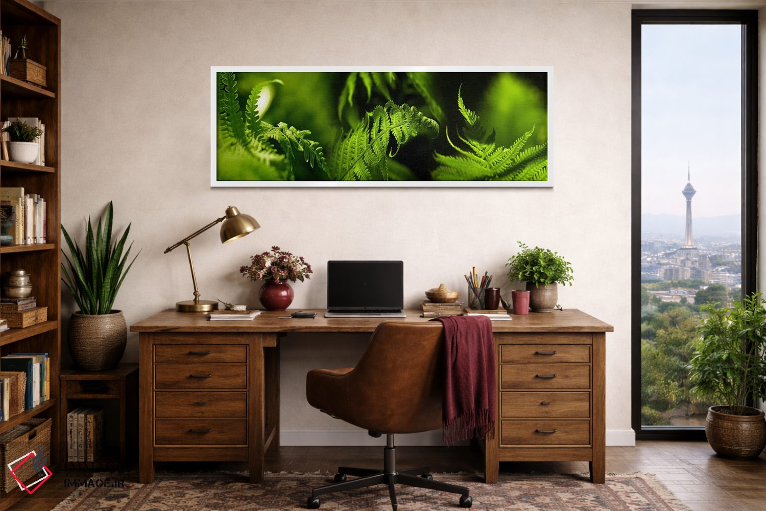 تابلو دکوراتیو سرخس اثر پانورامیک ایمجز - D1W