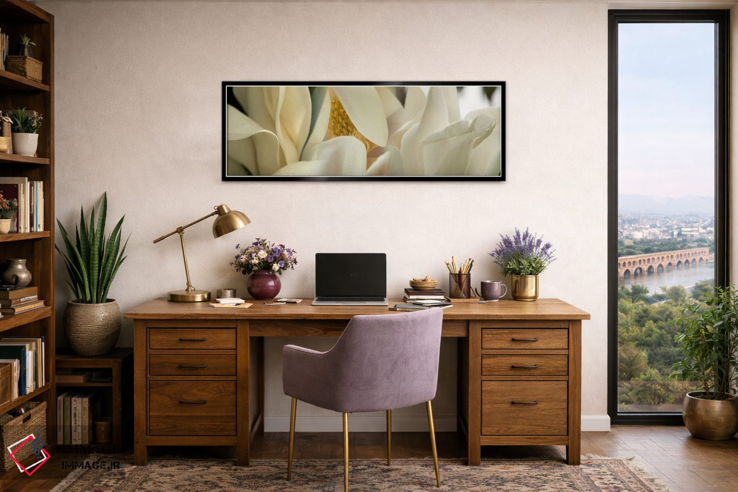 تابلو دکوراتیو گل های ماگنولیا #۴ اثر پانورامیک ایمجز - D2B