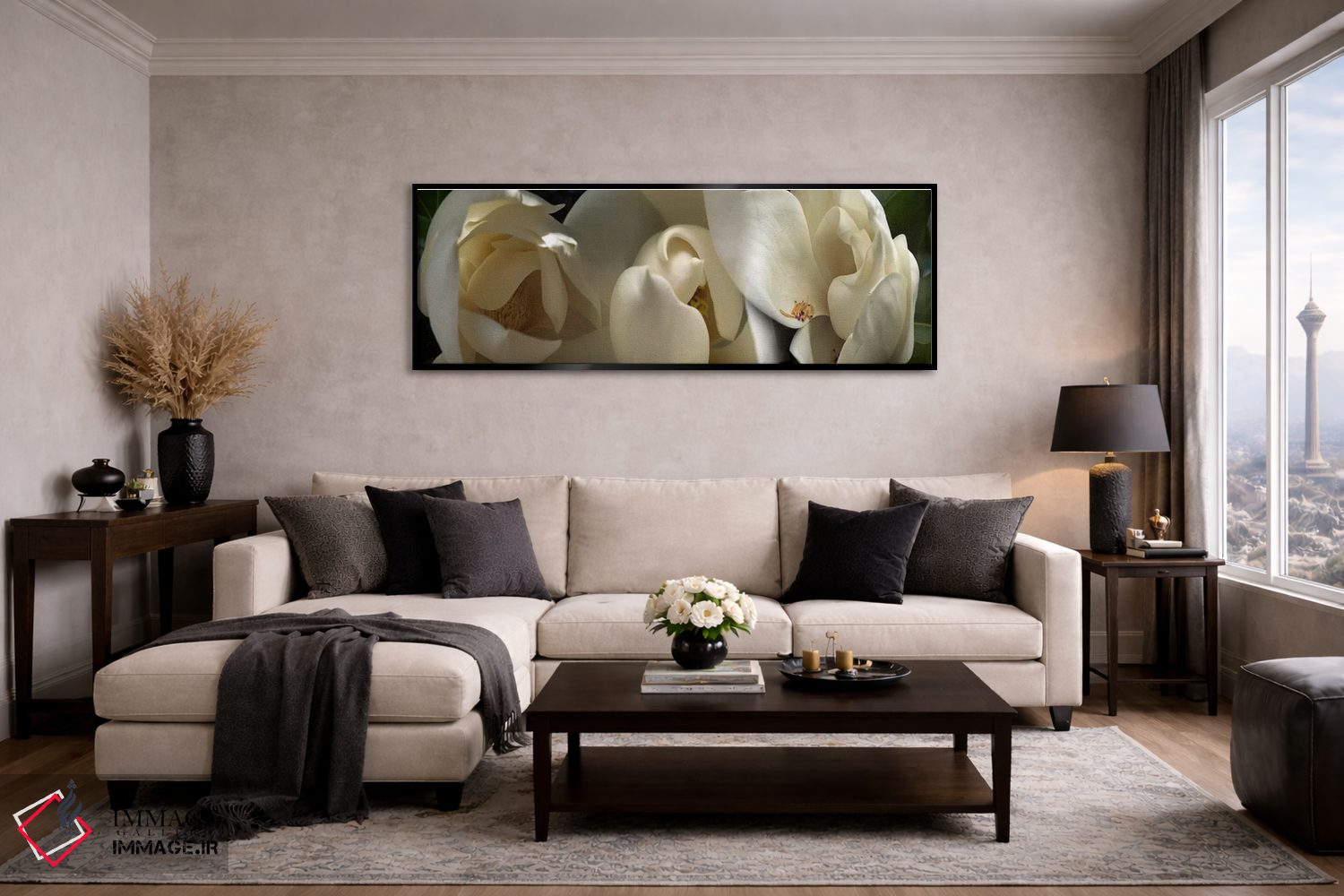 تابلو دکوراتیو گل های ماگنولیا #۵ اثر پانورامیک ایمجز - D5B