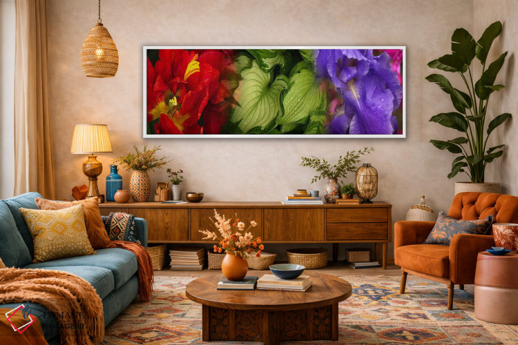 تابلو دکوراتیو گل های لاله و زنبق اثر پانورامیک ایمجز - D2W