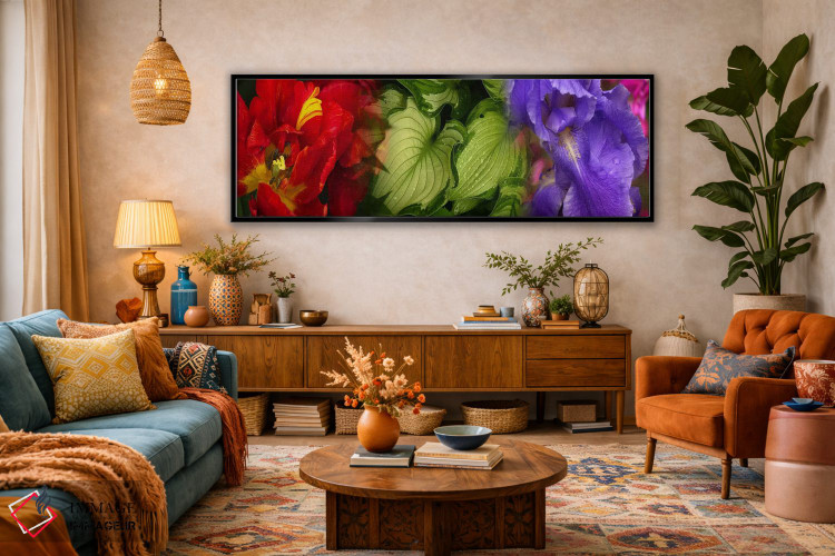 تابلو دکوراتیو گل های لاله و زنبق اثر پانورامیک ایمجز - D4B