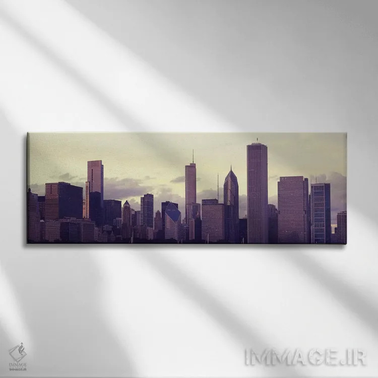 تابلو دکوراتیو Chicago, Illinois, USA,ساختمان های شهر در غروب، شیکاگو… اثر پانورامیک ایمجز - نمای روبهرو روی دیوار