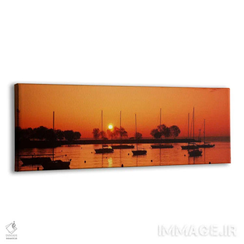 تابلو دکوراتیو Lake Michigan, Great Lakes, Michigan, USA,سیلوئت قایق ه… اثر پانورامیک ایمجز - نمای پرسپکتیو محصول