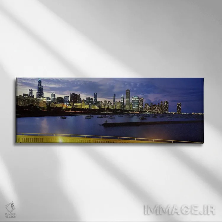 تابلو دکوراتیو Lake Michigan, Chicago, Illinois, USA #2,ساختمان های کن… اثر پانورامیک ایمجز - نمای روبهرو روی دیوار