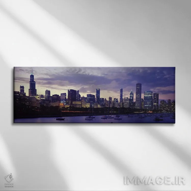 تابلو دکوراتیو Lake Michigan, Chicago, Illinois, USA,ساختمان های کنار… اثر پانورامیک ایمجز - نمای روبهرو روی دیوار