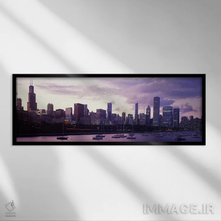تابلو دکوراتیو Lake Michigan, Chicago, Illinois, USA #3,ساختمان های کن… اثر پانورامیک ایمجز - نمای قابدار مشکی