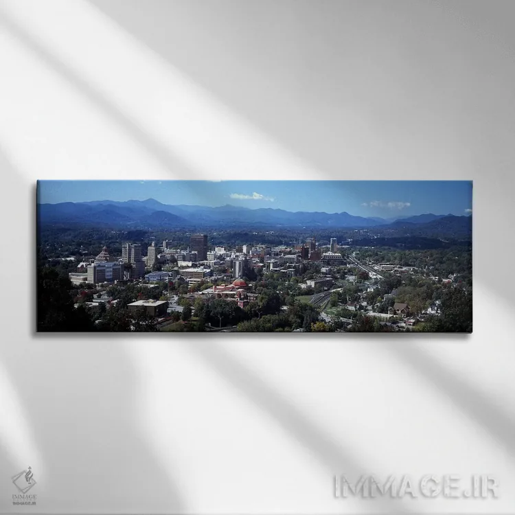 تابلو دکوراتیو Asheville, Buncombe County, North Carolina, USA,نمای هو… اثر پانورامیک ایمجز - نمای روبهرو روی دیوار
