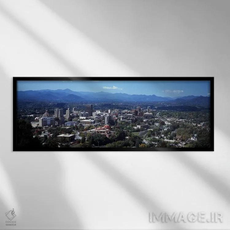 تابلو دکوراتیو Asheville, Buncombe County, North Carolina, USA,نمای هو… اثر پانورامیک ایمجز - نمای قابدار مشکی