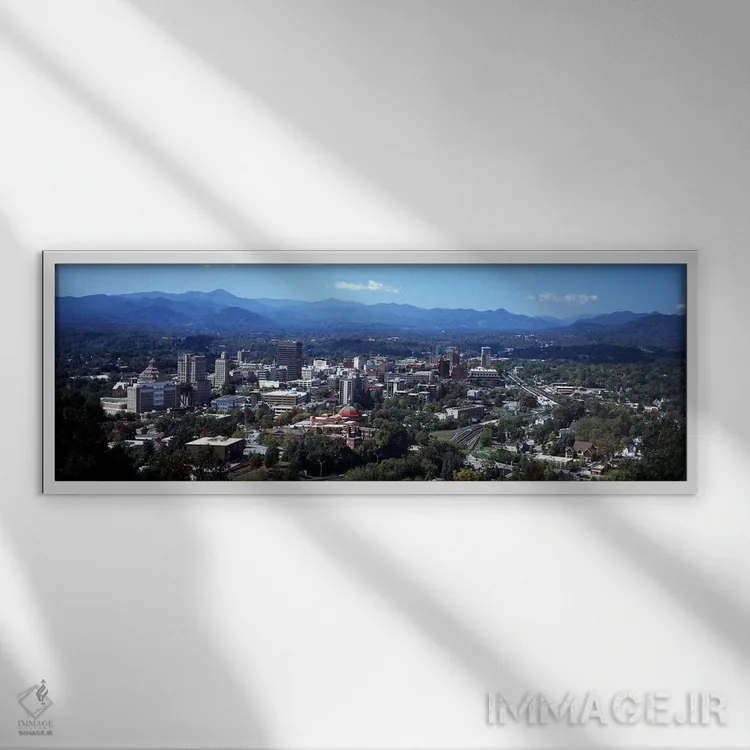 تابلو دکوراتیو Asheville, Buncombe County, North Carolina, USA,نمای هو… اثر پانورامیک ایمجز - نمای قابدار سفید