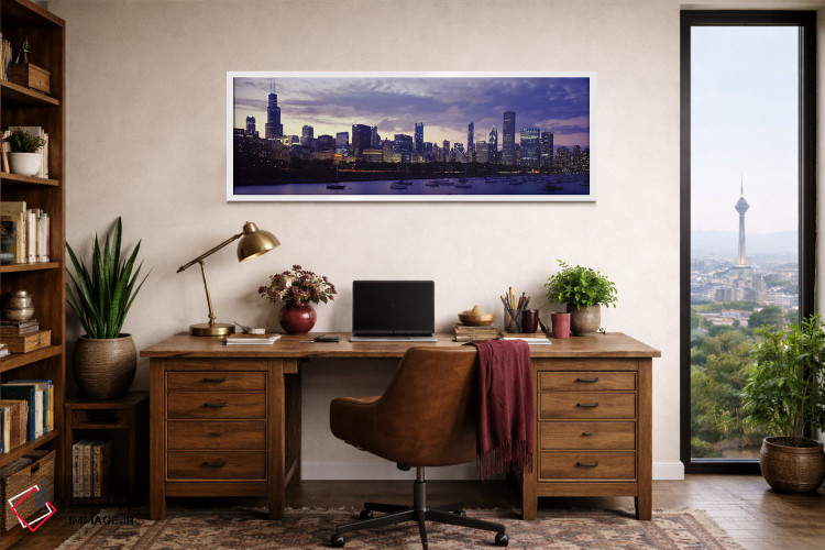 تابلو دکوراتیو Lake Michigan, Chicago, Illinois, USA,ساختمان های کنار… اثر پانورامیک ایمجز - D1W