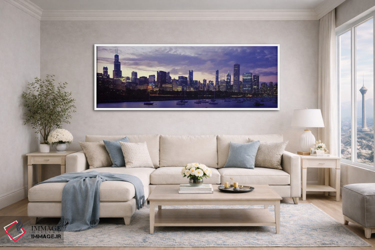 تابلو دکوراتیو Lake Michigan, Chicago, Illinois, USA,ساختمان های کنار… اثر پانورامیک ایمجز - D4W