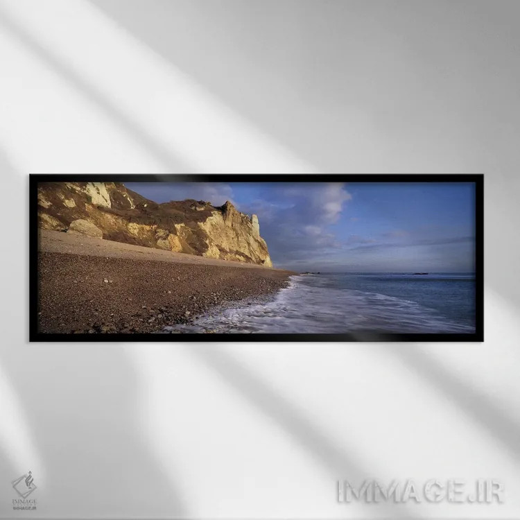 تابلو دکوراتیو Hooken Beach, Branscombe, Devon, England,موج سواری در س… اثر پانورامیک ایمجز - نمای قابدار مشکی