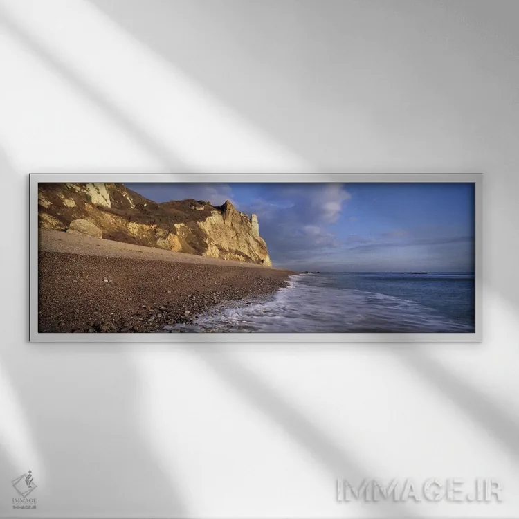 تابلو دکوراتیو Hooken Beach, Branscombe, Devon, England,موج سواری در س… اثر پانورامیک ایمجز - نمای قابدار سفید