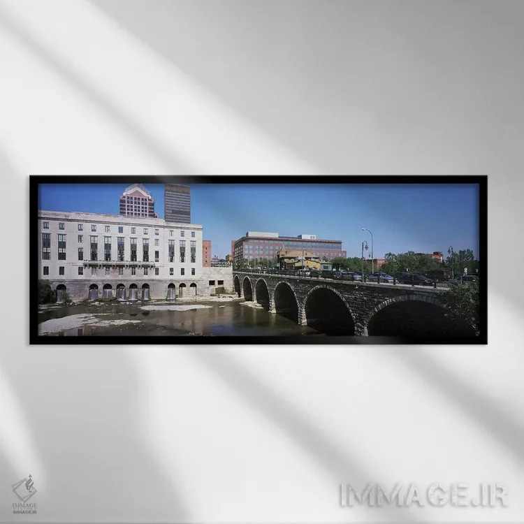 تابلو دکوراتیو Rochester, Monroe County, New York State, USA,پل قوسی ب… اثر پانورامیک ایمجز - نمای قابدار مشکی