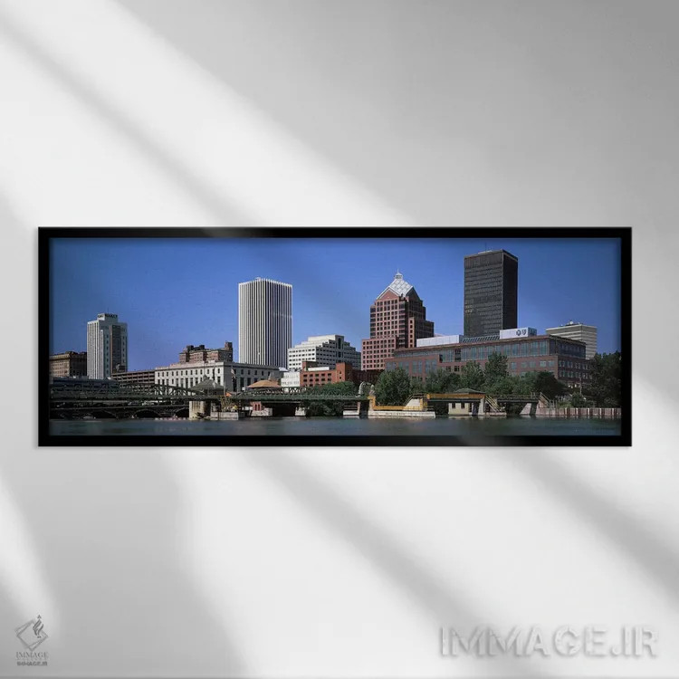 تابلو دکوراتیو Genesee River, Rochester, Monroe County, New York State… اثر پانورامیک ایمجز - نمای قابدار مشکی
