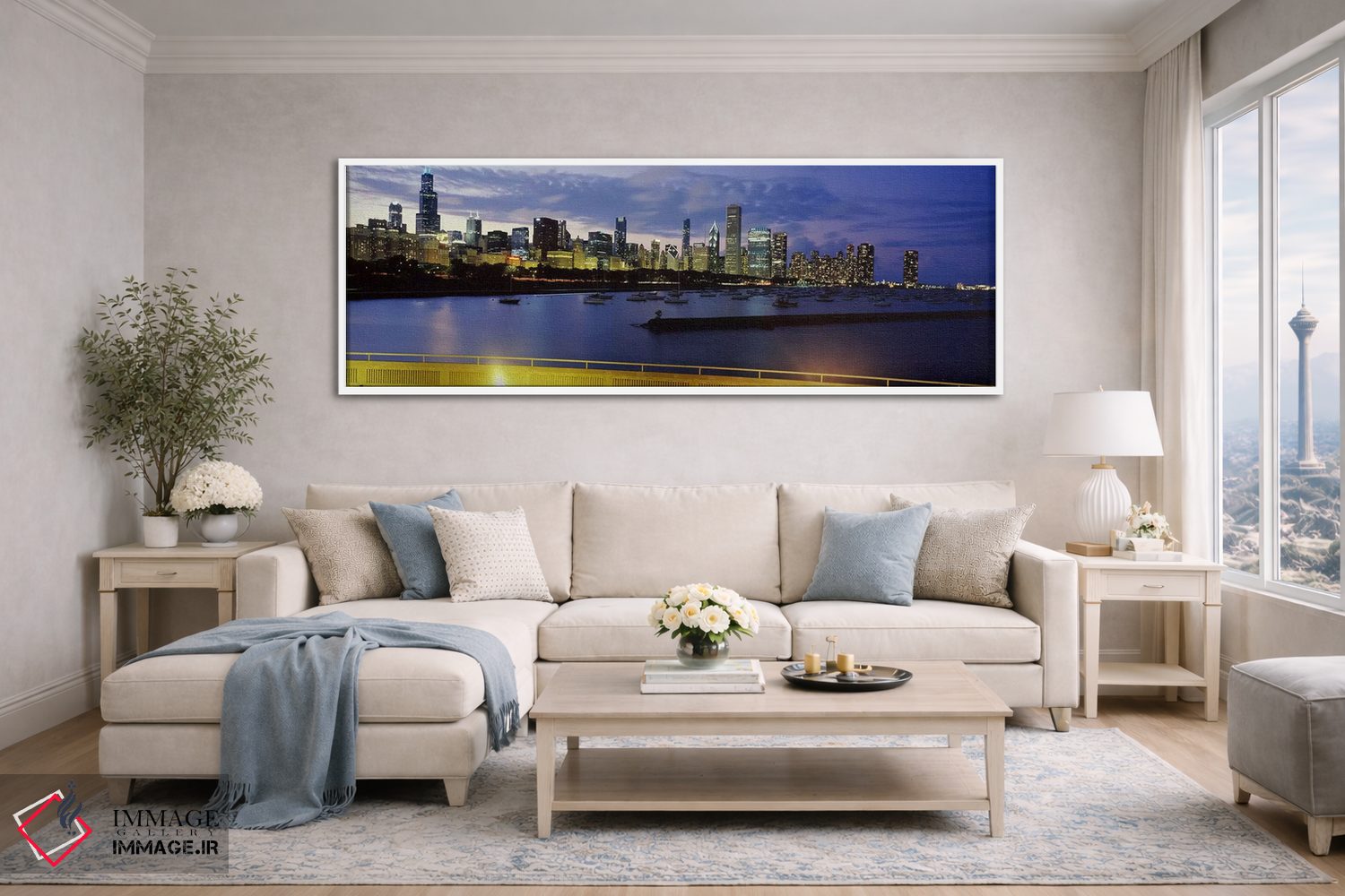 تابلو دکوراتیو Lake Michigan, Chicago, Illinois, USA #2,ساختمان های کن… اثر پانورامیک ایمجز - D4W